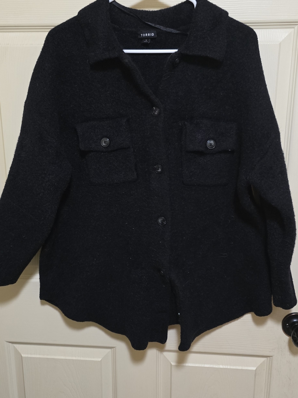 torrid Black Button-Front Utility Shacket